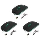 Kit 3 Mouses Sem Fio Recarregável Mega M185 com Led DPI Ajustável