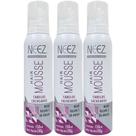 Kit 3 Mousse Cabelos Cacheados Neez Finalizador Capilar Penteado Hidratante Ação Rápida 150ml