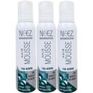 Kit 3 Mousse Fixador Capilar Neez Finalizador Penteado Hidratante Ação Rápida Fixação Normal 150ml