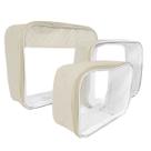 Kit 3 Necessaire Transparente Unissex Grande Viagem Frasqueira Organizador Mala Infantil Bolsa Maternidade Menino Menina