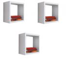Kit 3 Nicho Decorativo 25X25X15 cm Branco Em Mdf Kit 3 Nicho Decorativo 25X25X15 cm Branco Em Mdf