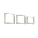 Kit 3 Nichos de Decoração Quadrado Branco em MDP Brasforma