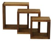 Kit 3 Nichos De Madeira Mdf - 30x30x15 Cm - Linha Premium