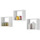 Kit 3 Nichos De Parede Branco Reajl Moveis Branco