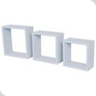 Kit 3 Nichos De Parede Madeira Branco PratK Leve Decorativo