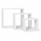Kit 3 Nichos Decorativos Quadrados Brancos MDF Encaixáveis