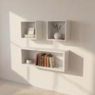 Kit 3 Nichos Planejados Prateleiras Decorativas Mdf Branco