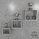 Kit 3 Nichos Quadrado decorativo Quarto/ Parede Branco 100%MDF