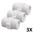Kit 3 Niple/Nipel PVC Roscável 1.1/2" Branca (50mm) Tigre