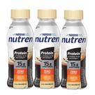 Kit 3 Nutren Protein 15g de Proteínas Sabor Baunilha Zero Lactose 260ml
