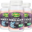 Kit 3 Óleo de borragem 500mg 60 cápsulas Unilife