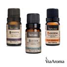 Kit 3 Óleos Essenciais Via Aroma: Alecrim, Lavanda e Tangerina - 10 Ml Puros Para Aromaterapia