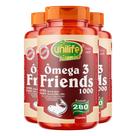 Kit 3 Ômega 3 Friends 1200mg óleo de Peixe 280 cápsulas Unilife