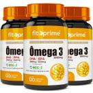 Kit 3 Ômega 3 Óleo de Peixe 1000mg Com Selo Meg-3 120 Cápsulas Rico em EPA DHA Fitoprime