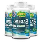Kit 3 Ômega 3 Óleo de Peixe Unilife 120 Cápsulas 1200mg