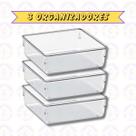 Kit 3 Organizador Acrilíco Modular 1 Porta Maquiagem Perfume Kit 3 Organizador Acrilíco Modular 1 Porta Maquiagem Perfume