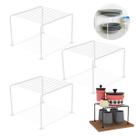 Kit 3 Organizador de Armário 22cm Aramado Cor Preto ou Branco Prateleira Suporte Aço Pratos Gaveta
