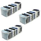 Kit 3 Organizador de Gavetas Transparente e Branco 11 Nichos Colmeia 10x34x10 123Organizei