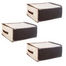 Kit 3 Organizador Guarda Roupa Multiuso Marfim Grande
