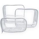 Kit 3 Organizador Mala Maternidade Bebe Infantil Transparente Grande Viagem Porta Objetos Maquiagem