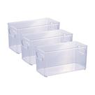 Kit 3 Organizador Multiuso 10x20cm transparente para Geladeira Armário cozinha banheiro despensa alça plasutil etc