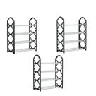 Kit 3 Organizador Sapateira Escritorio Estante Calçado Multiuso Sapato Rack Lavanderia 4 Andar Black Kit 3 Organizador Sapateira Escritorio Estante Calçado Multiuso Sapato Rack Lavanderia 4 Andar Black