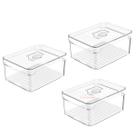 Kit 3 Organizadores 2,2 Litros Com Tampa Mantimento Geladeira Clear Fresh - Ou