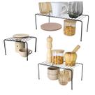 Kit 3 Organizadores Aramados Prateleira Cozinha Aço Armário Preto