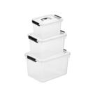 Kit 3 Organizadores de Escritório, Brinquedoteca e Quarto Transparente 3L, 5L e 10L Kit 3 Organizadores de Escritório, Brinquedoteca e Quarto Transparente 3L, 5L e 10L