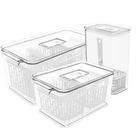 Kit 3 Organizadores de Geladeira Dry Coza Frutas Verduras Temperos 6 3,2 e 2,3L