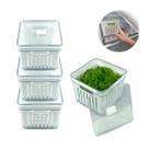 Kit 3 Organizadores De Geladeira Para Alimentos 2,8 Litros Botão Clear Fresh Kit 3 Organizadores De Geladeira Para Alimentos 2,8 Litros Botão Clear Fresh