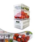 Kit 3 Organizadores Geladeira Transparentes Tampa Fruta Verdura Clear Fresh - Ou