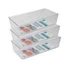 Kit 3 Organizadores Multiuso Grande Obejtos Armarios Acrilico