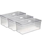 Kit 3 Organizadores Transparente Com 3 Telas Retangular Grande