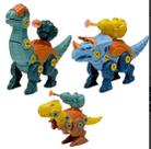 Kit 3 Ovos Dinossauro Para Montar C/ Lanca Dardo Dino