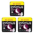 Kit 3 Pacotes Absorvente Intimus Noturno Cobertura Suave com Abas 90 Unidades Total Máxima Absorção e Conforto