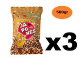 Kit 3 pacotes Amendoim Japonês Salgado Kuky 500gr cada