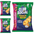 Kit 3 Pacotes Club Social Snack Cebola e Salsa 115g