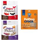 Kit 3 Pacotes De Biscoitos Naturais e Crock Petdog para Cães