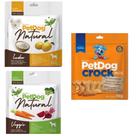 Kit 3 Pacotes De Biscoitos Naturais e Crock Petdog para Cães