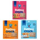 Kit 3 Pacotes De Biscoitos Petdog Crock paraCães250g