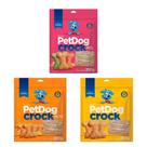 Kit 3 Pacotes De Biscoitos Petdog Crock paraCães250g
