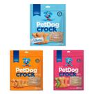 Kit 3 Pacotes De Biscoitos Petdog Crock paraCães250g