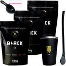 Kit 3 Pacotes Tereré Black Erva Mate + Copo de Alumínio Térmico + Bomba Clássica Preta + Scoop