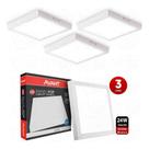 Kit 3 Paineis Paflon Led Quadrado 24w Avant 30x30 Sobrepor