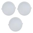 Kit 3 Painéis Plafon de Embutir Modaza Polipropileno Redondo 18W, Branco 6500K Kit 3 Painéis Plafon de Embutir Modaza Polipropileno Redondo 18W, Branco 6500K