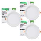 Kit 3 Painel De Led Redondo Embutir Recuado 24w Bivolt Taschibra 6500k Frio