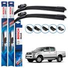 Kit 3 Palhetas Dianteiras Multiclip + Traseira REAR Silicone Originais Bosch Toyota Hilux 2005 a 2015