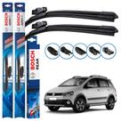 Kit 3 Palhetas Dianteiras Multiclip + Traseira REAR Silicone Originais Bosch Volkswagen SpaceCross 2013 a 2019
