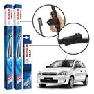 Kit 3 Palhetas Dianteiras + Traseira Original Bosch Chevrolet Corsa Hatch 2004 a 2012